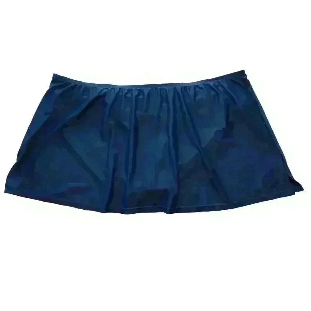 Catalina Tankini Bottoms Swim Skirt 3X (22W-24W) stretch blue - Picture 2 of 7